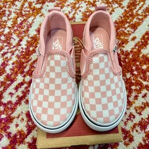 Vans Kids Pink and White Checkered Sneakers